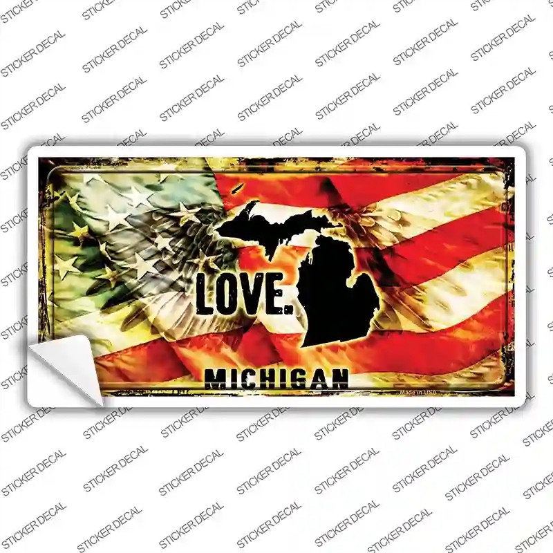 LP-8608s-L Michigan Love Novelty Sticker Decal, Large