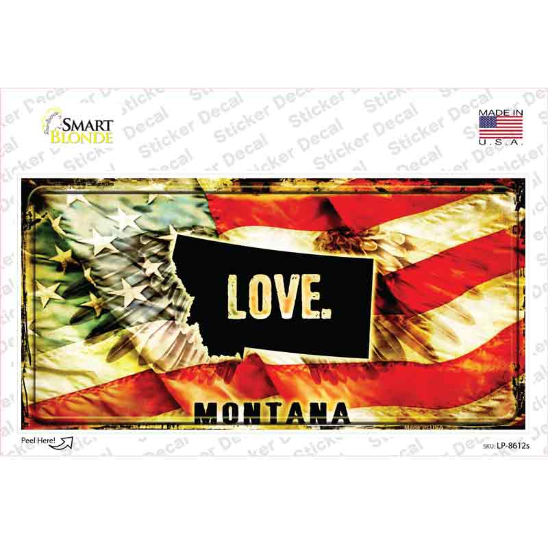 LP-8612s-M Montana Love Novelty Sticker Decal, Medium