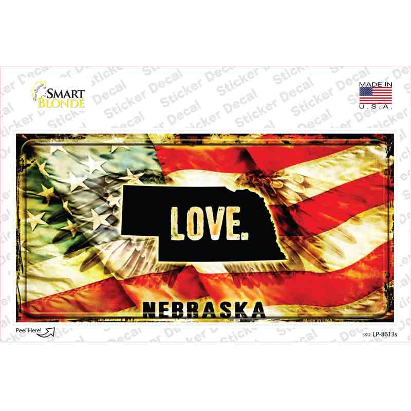 LP-8613s-M Nebraska Love Novelty Sticker Decal, Medium