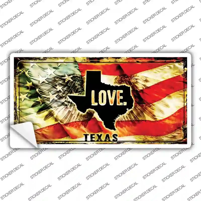 LP-8629s-XL Texas Love Novelty Sticker Decal, Extra Large