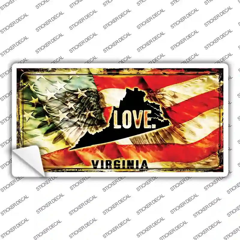 LP-8632s-L Virginia Love Novelty Sticker Decal, Large