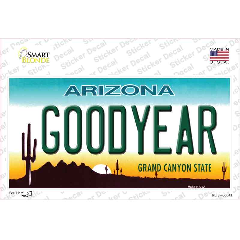 LP-8654s-M Goodyear Arizona Novelty Sticker Decal, Medium