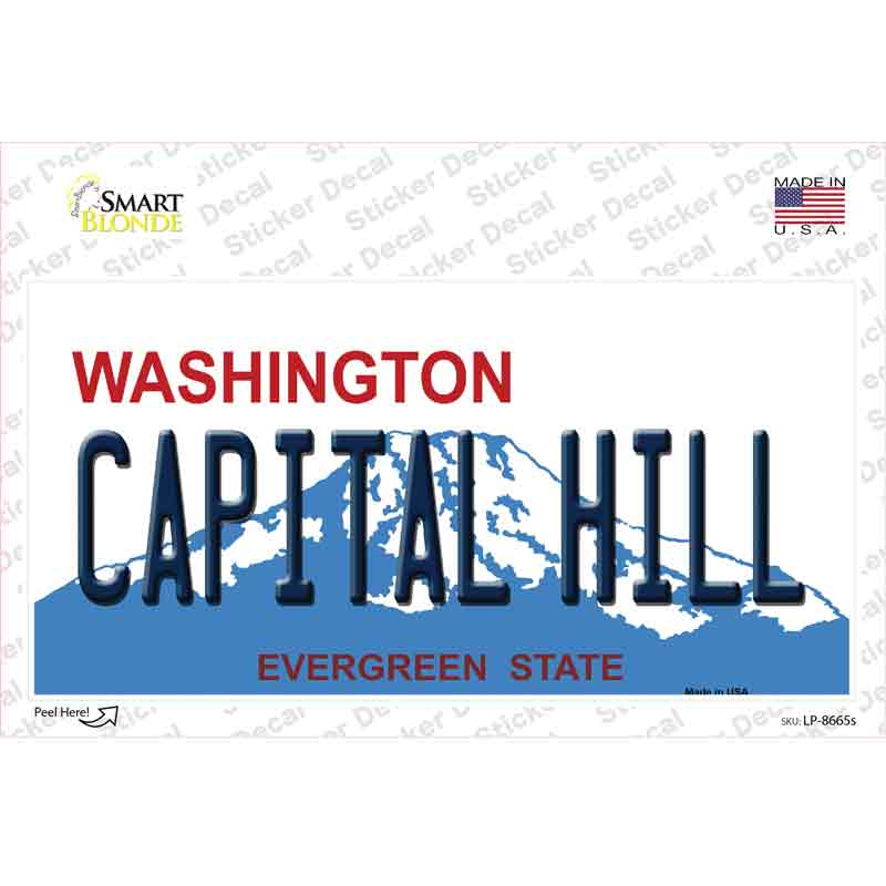 LP-8665s-M Capital Hill Washington Novelty Sticker Decal, Medium