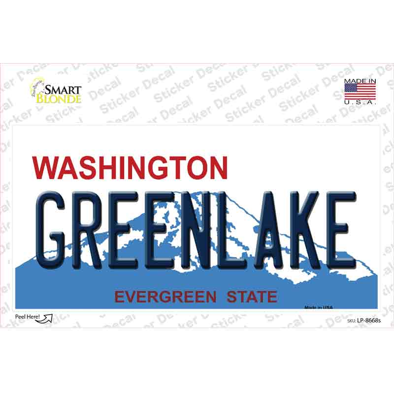 LP-8668s-M Greenlake Washington Novelty Sticker Decal, Medium