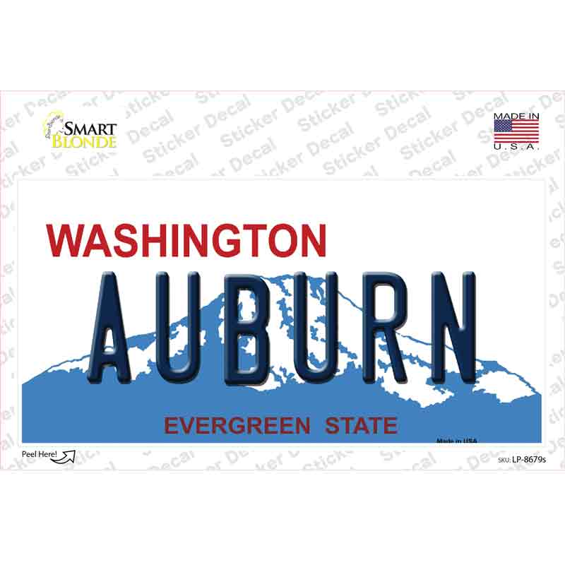 LP-8679s-M Auburn Washington Novelty Sticker Decal, Medium