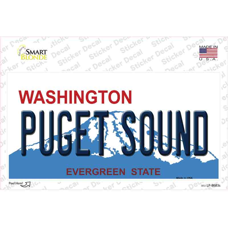 LP-8683s-M Puget Sound Washington Novelty Sticker Decal, Medium
