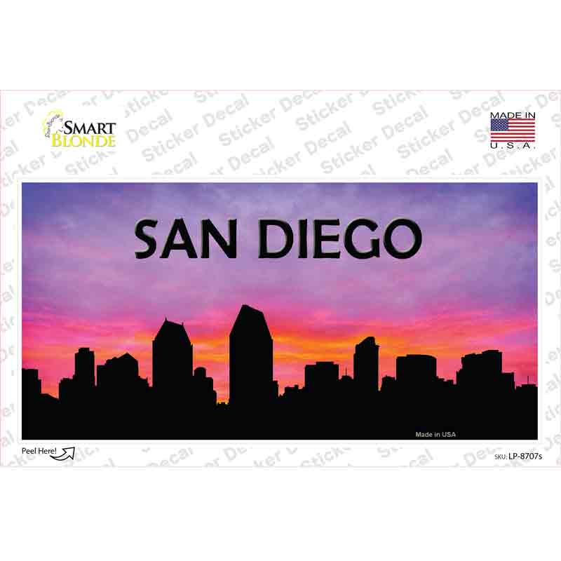 LP-8707s-M San Diego Silhouette Novelty Sticker Decal, Medium
