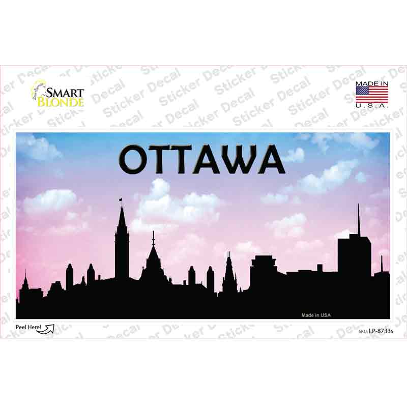 LP-8733s-M Ottawa Silhouette Novelty Sticker Decal, Medium