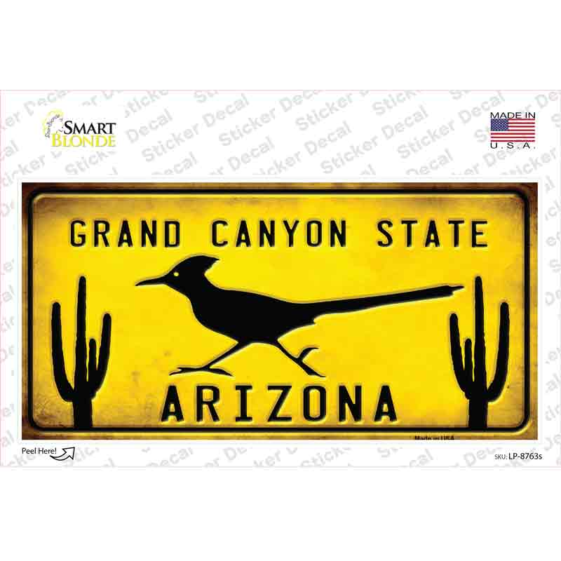 LP-8763s-M Arizona Grand Canyon State Yellow Novelty Sticker Decal, Medium