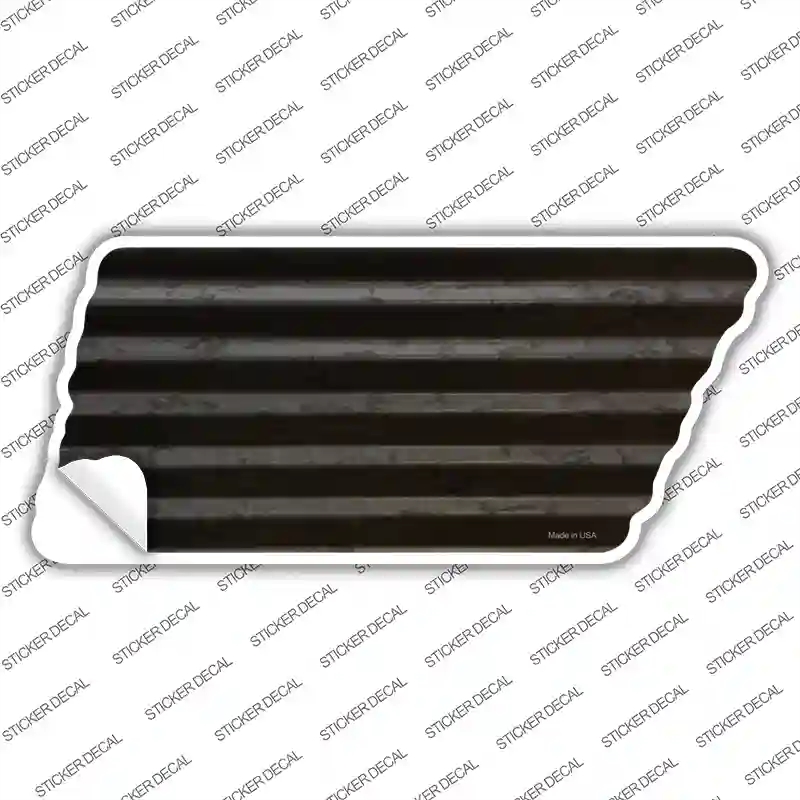 TN-212s-L Black Solid Novelty Corrugated Tennessee Shape Sticker Decal, Large