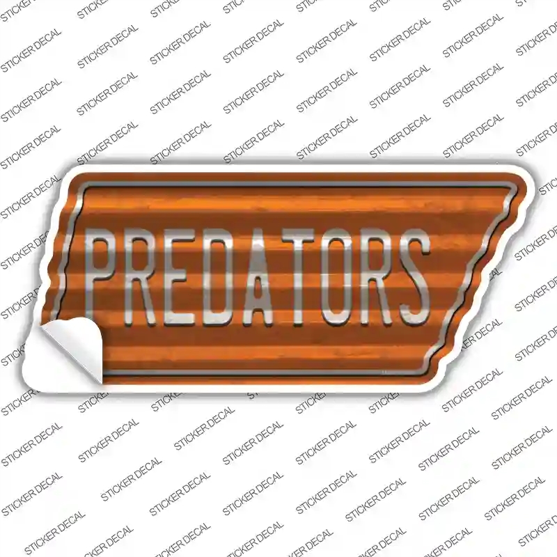 TN-229s-L Predators Novelty Corrugated Tennessee Shape Sticker Decal, Large