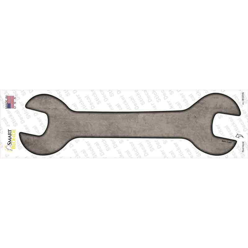 W-014s-M Tan Oil Rubbed Novelty Wrench Sticker Decal, Medium