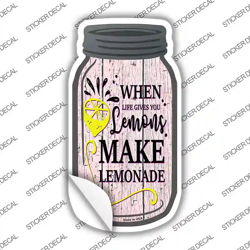 MJ-247s-S Lemons Make Lemonade Novelty Mason Jar Sticker Decal, Small