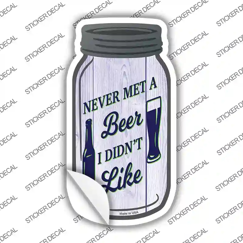 MJ-273s-S Beer I Did Not Like Novelty Mason Jar Sticker Decal, Small