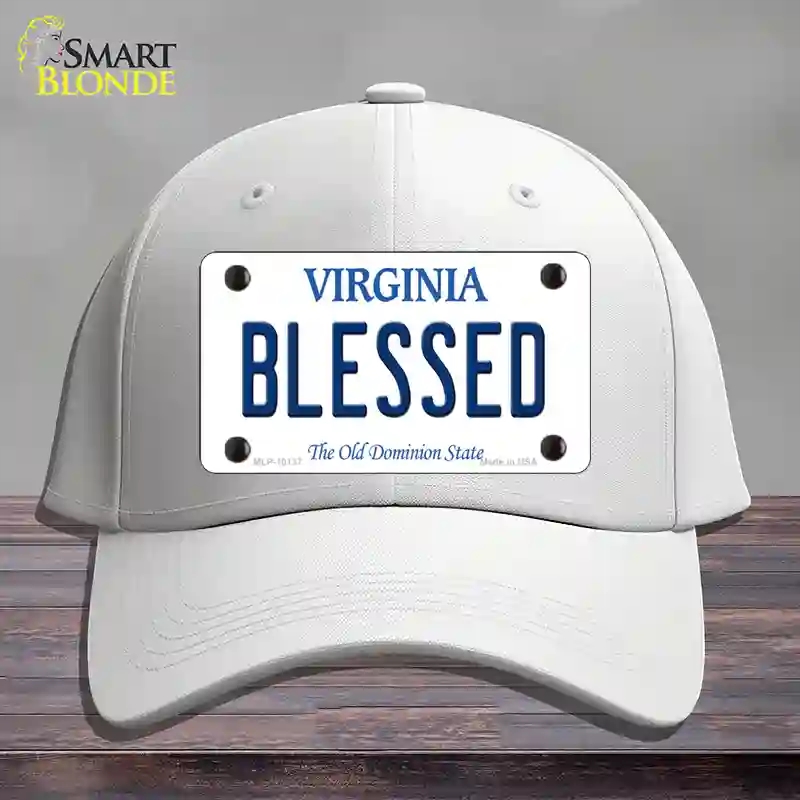 HAT21-MLP-10137 Blessed Virginia Novelty License Plate Hat, Cotton - White