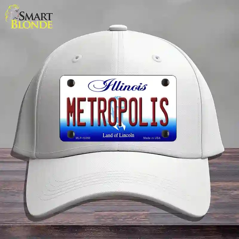 HAT21-MLP-10290 Metropolis Illinois Novelty License Plate Hat, Cotton - White