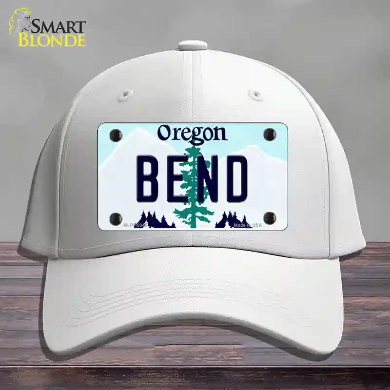 HAT21-MLP-10345 Bend Oregon Novelty License Plate Hat, Cotton - White
