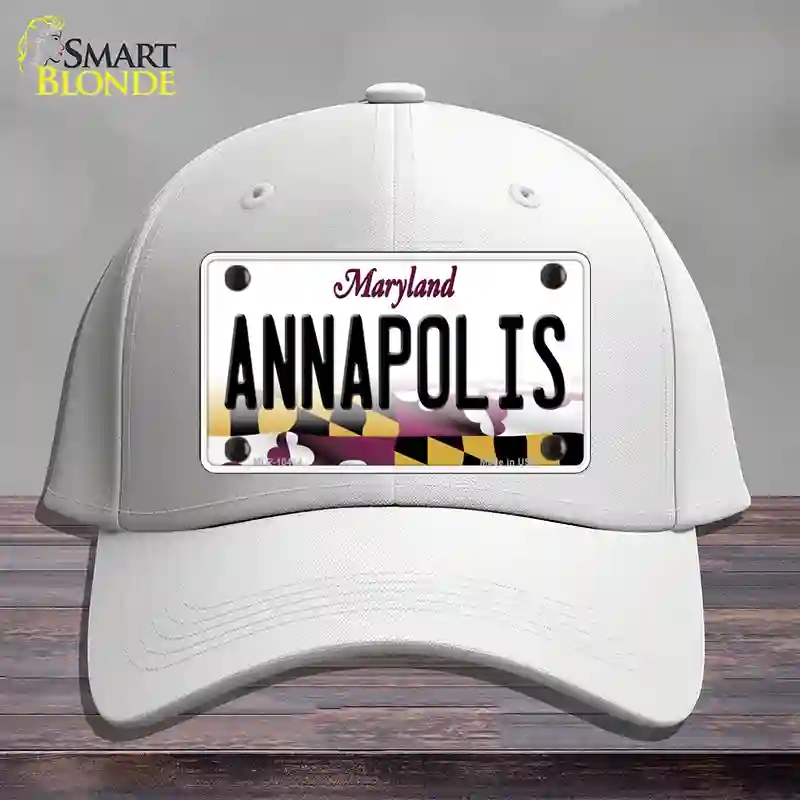 HAT21-MLP-10464 Annapolis Maryland Novelty License Plate Hat, Cotton - White