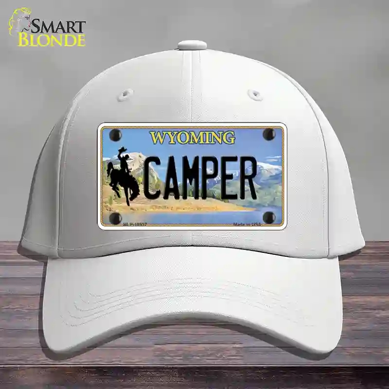 HAT21-MLP-10537 Camper Wyoming Novelty License Plate Hat, Cotton - White
