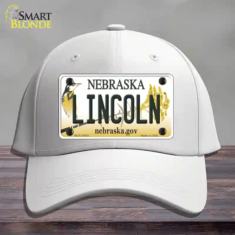 HAT21-MLP-10570 Lincoln Nebraska Novelty License Plate Hat, Cotton - White