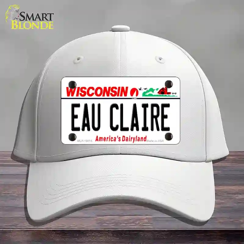 HAT21-MLP-10615 Eau Claire Wisconsin Novelty License Plate Hat, Cotton - White