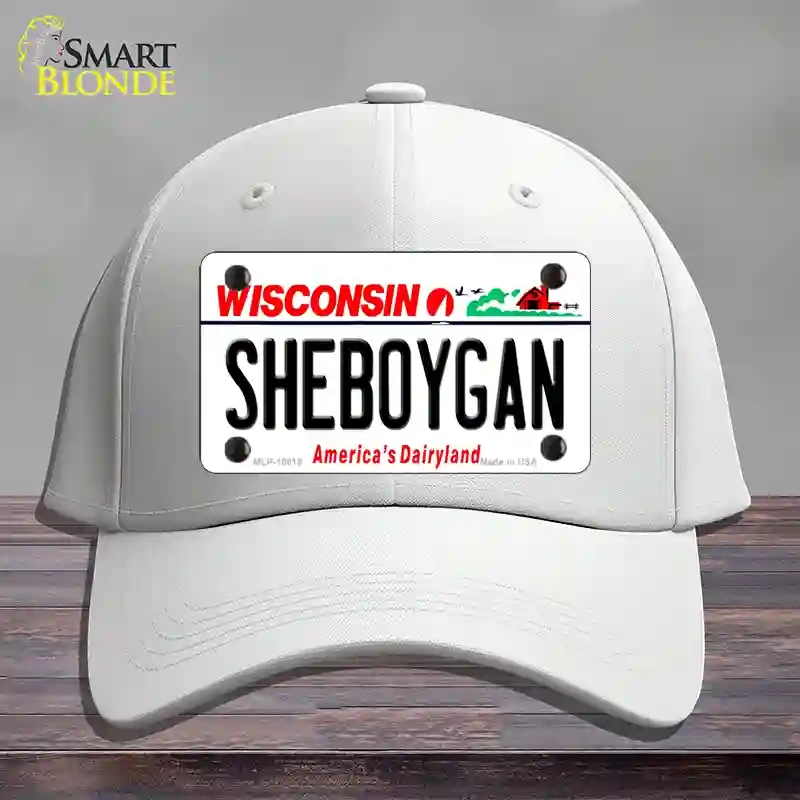 HAT21-MLP-10618 Sheboygan Wisconsin Novelty License Plate Hat, Cotton - White