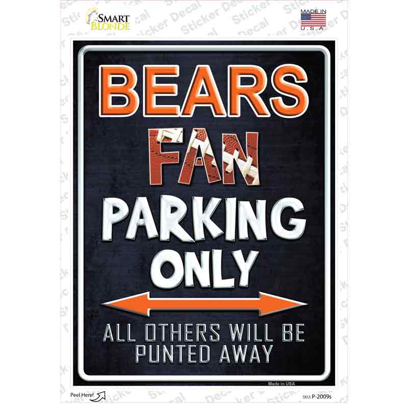 P-2009s-M Bears Novelty Rectangle Sticker Decal, Medium