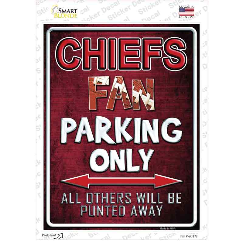 P-2017s-M Chiefs Novelty Rectangle Sticker Decal, Medium