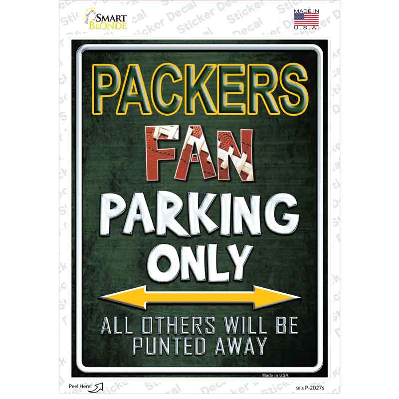 P-2027s-M Packers Novelty Rectangle Sticker Decal, Medium