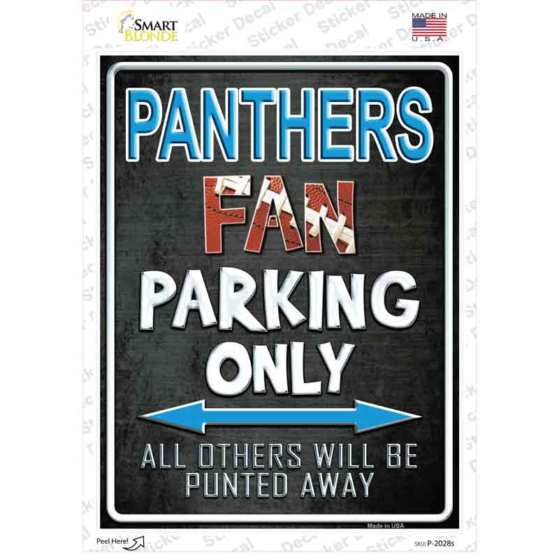 P-2028s-M Panthers Novelty Rectangle Sticker Decal, Medium