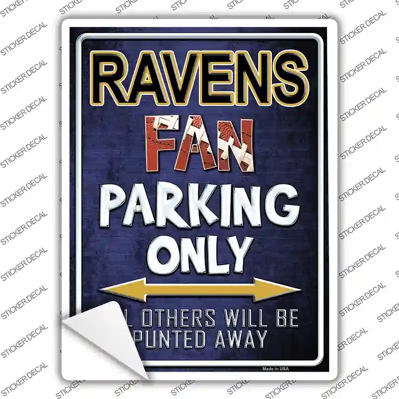 P-2032s-L Ravens Novelty Rectangle Sticker Decal, Large
