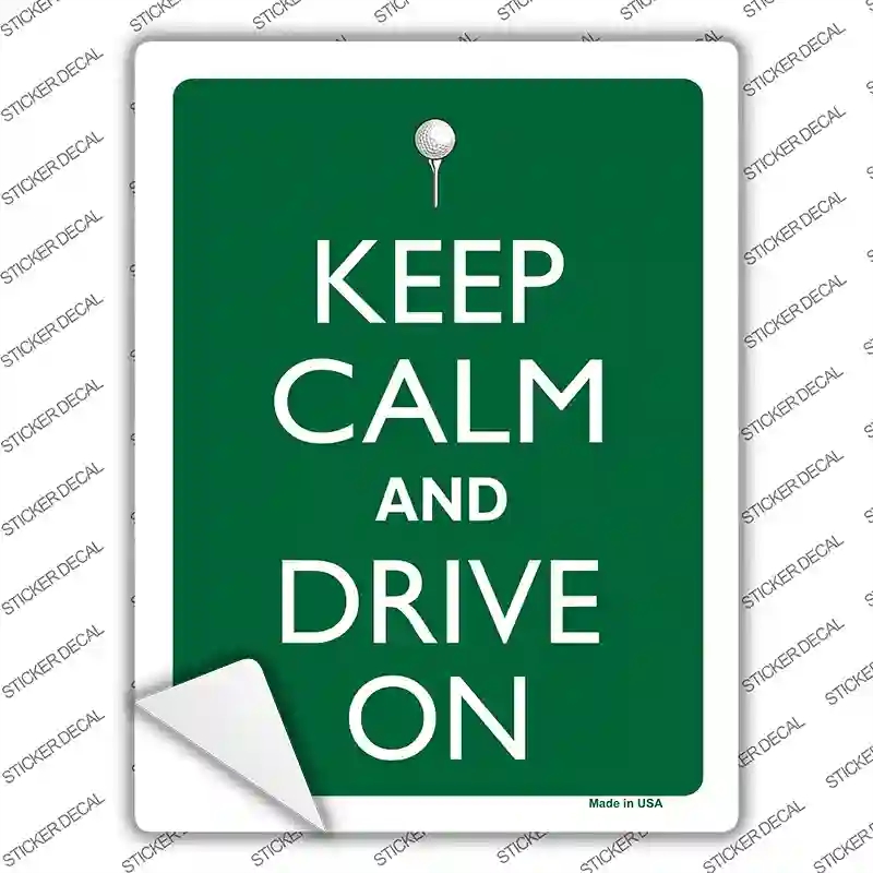 P-2106s-XL Keep Calm & Drive on Novelty Rectangle Sticker Decal, Extra Large
