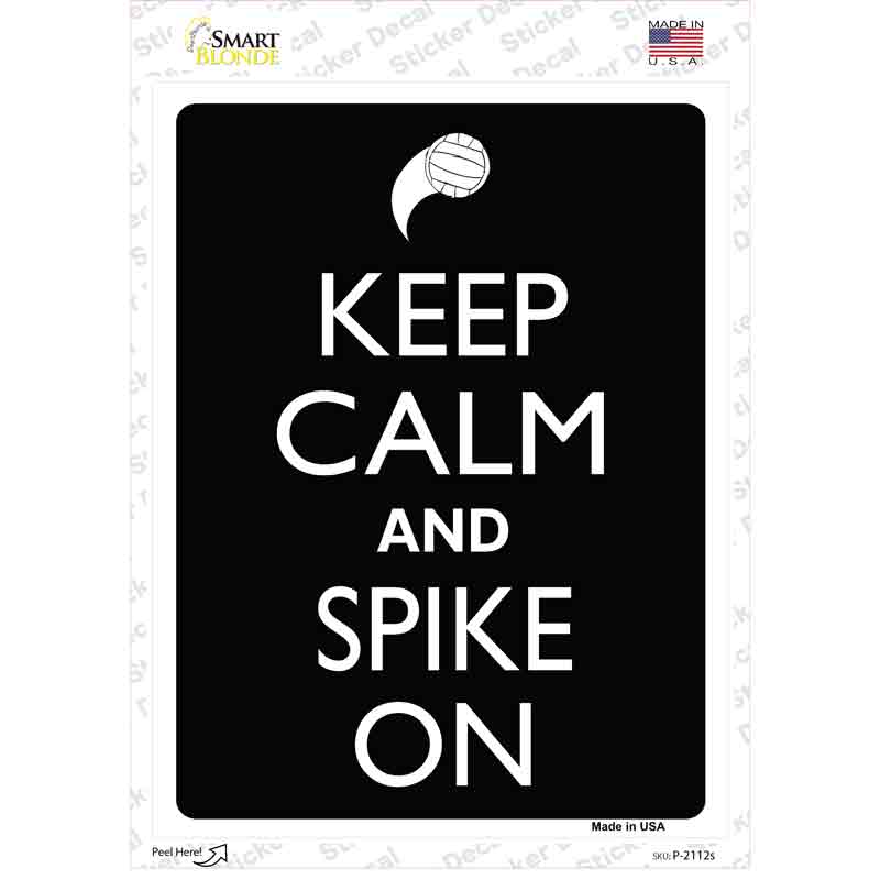 P-2112s-M Keep Calm & Spike on Novelty Rectangle Sticker Decal, Medium