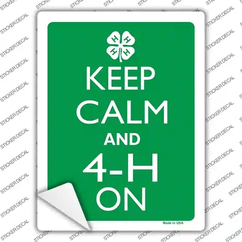 P-2134s-XL Keep Calm & 4-H on Novelty Rectangle Sticker Decal, Extra Large