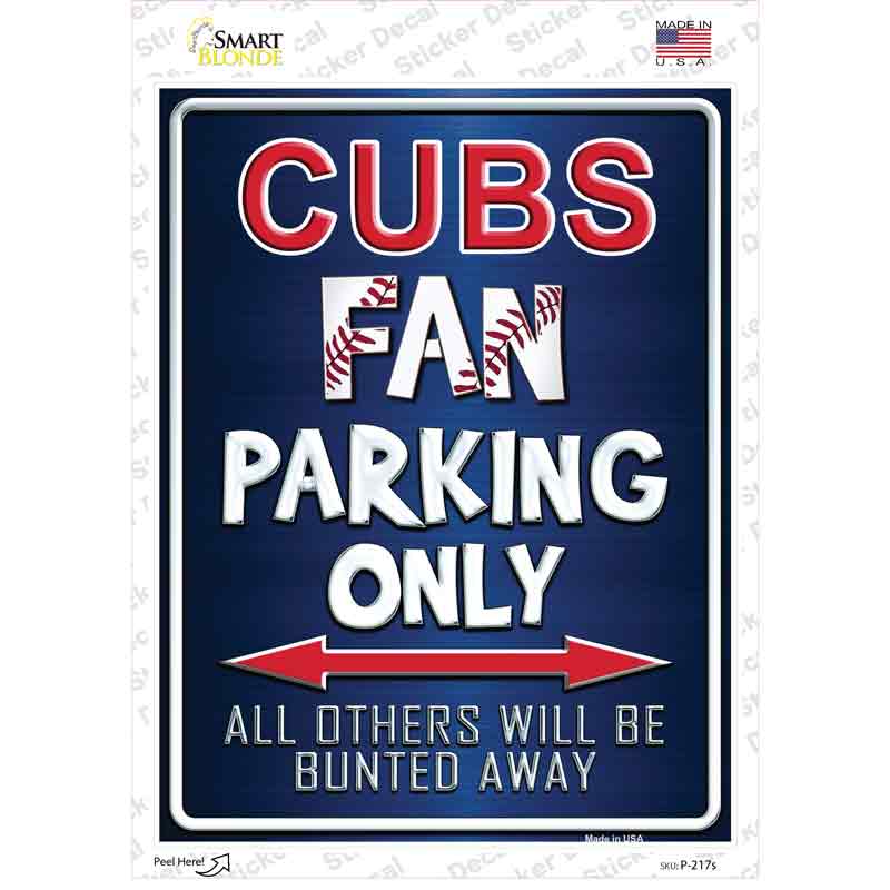 P-217s-M Cubs Novelty Rectangle Sticker Decal, Medium