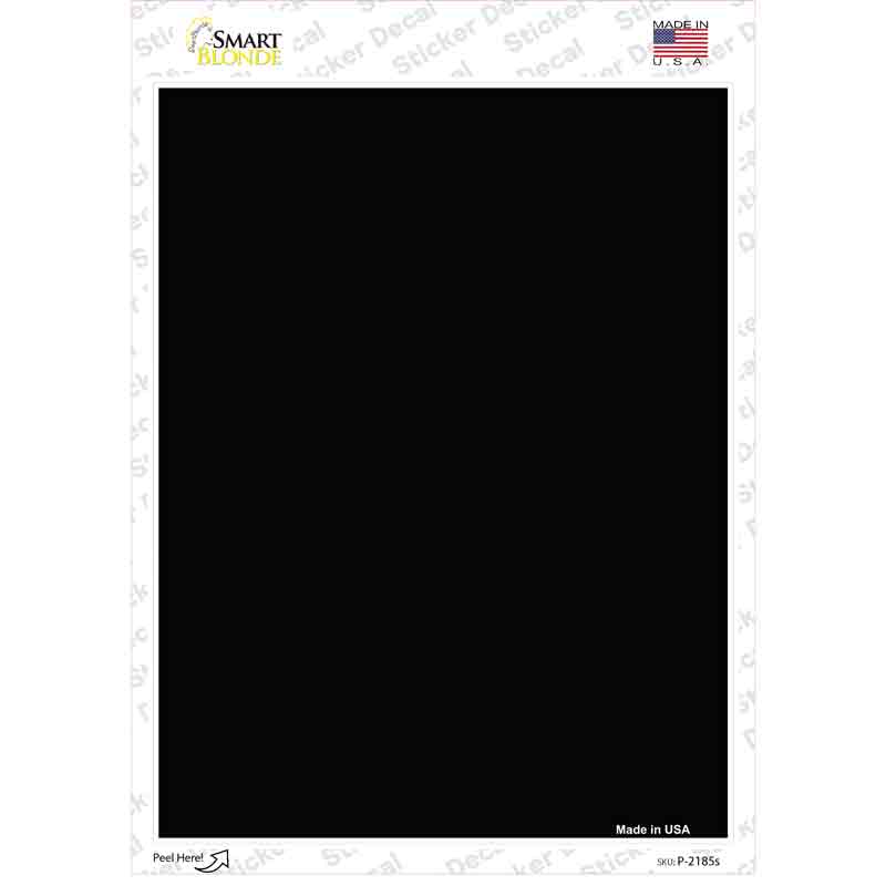 P-2185s-M Solid Black Novelty Rectangle Sticker Decal, Medium
