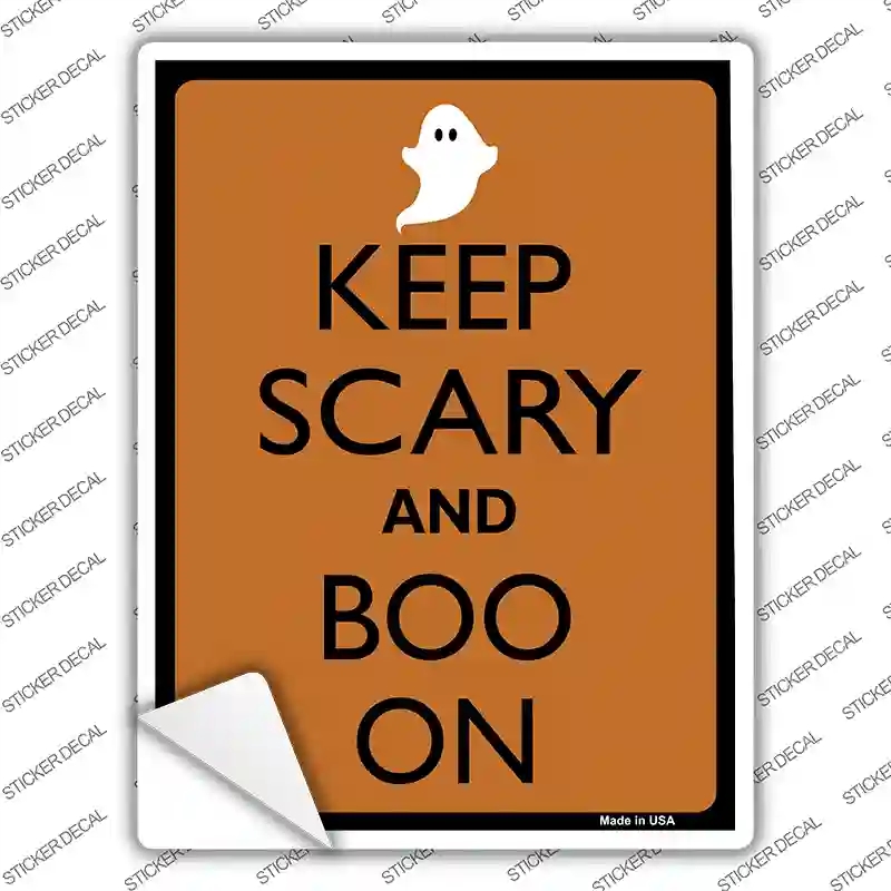P-2193s-S Keep Calm & Boo on Novelty Rectangle Sticker Decal, Small
