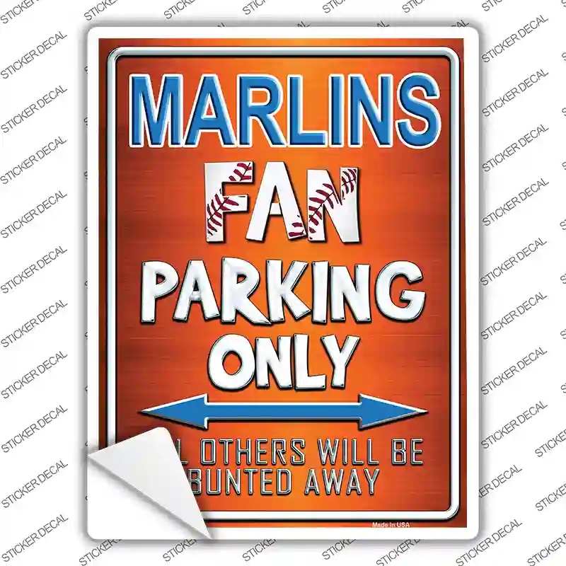 P-223s-L Marlins Novelty Rectangle Sticker Decal, Large