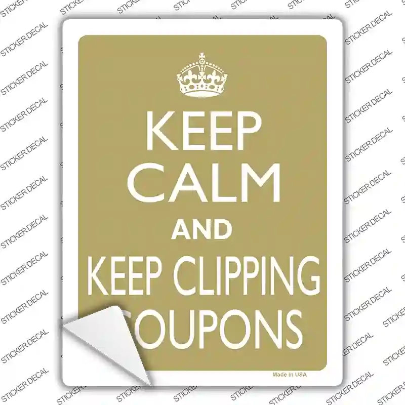 P-2261s-XL Keep Clipping Coupons Novelty Rectangle Sticker Decal, Extra Large