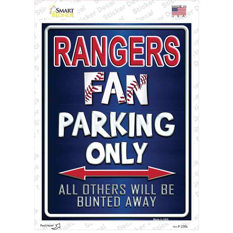 P-230s-M Rangers Blue Novelty Rectangle Sticker Decal, Medium