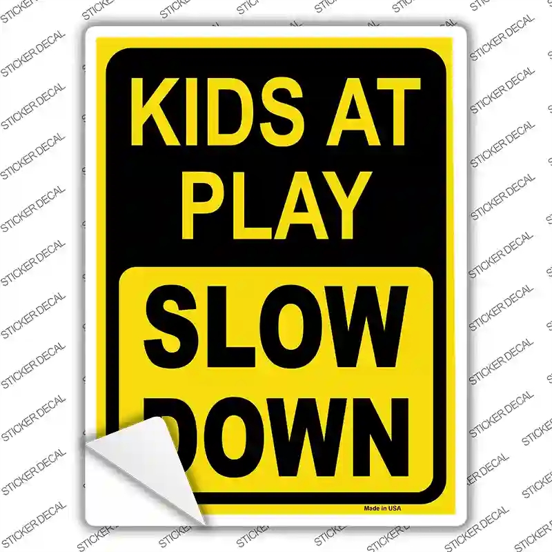P-2447s-L Kids At Play Novelty Rectangular Sticker Decal, Large