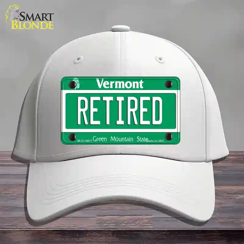 HAT21-MLP-10677 Retired Vermont Novelty License Plate Hat, Cotton - White