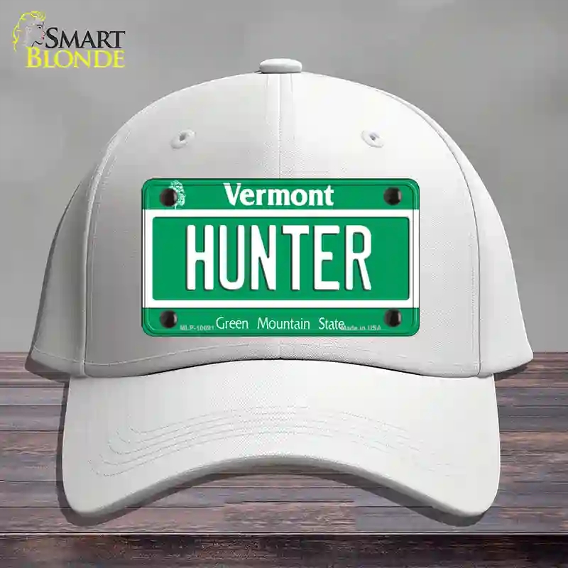 HAT21-MLP-10691 Hunter Vermont Novelty License Plate Hat, Cotton - White
