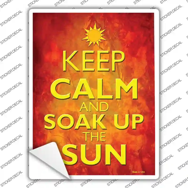 P-1139s-S Keep Calm Soak Up Sun Novelty Rectangle Sticker Decal, Small