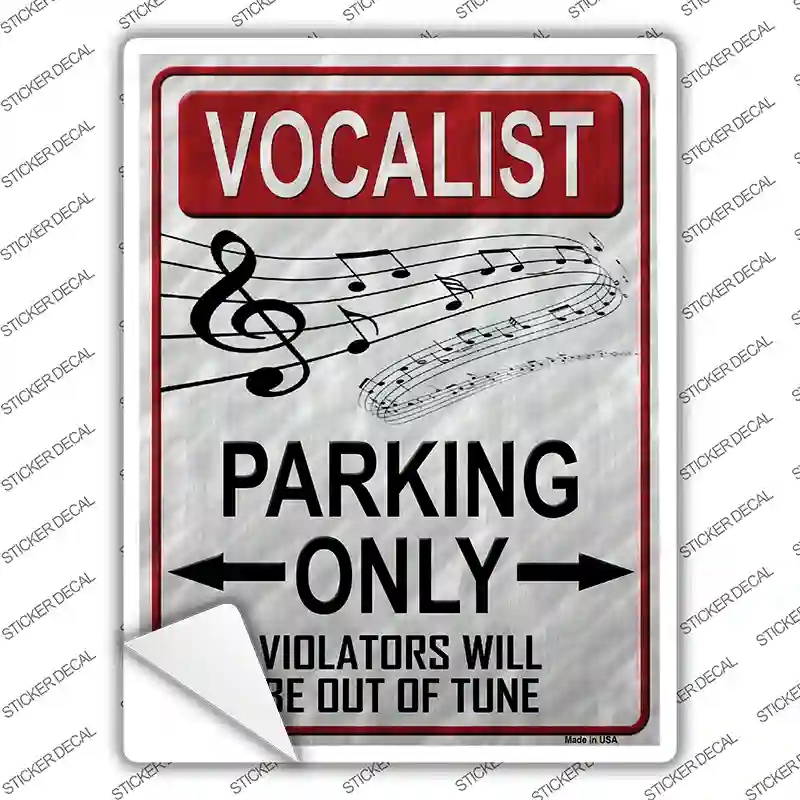 P-1214s-S Vocalist Parking Novelty Rectangle Sticker Decal, Small