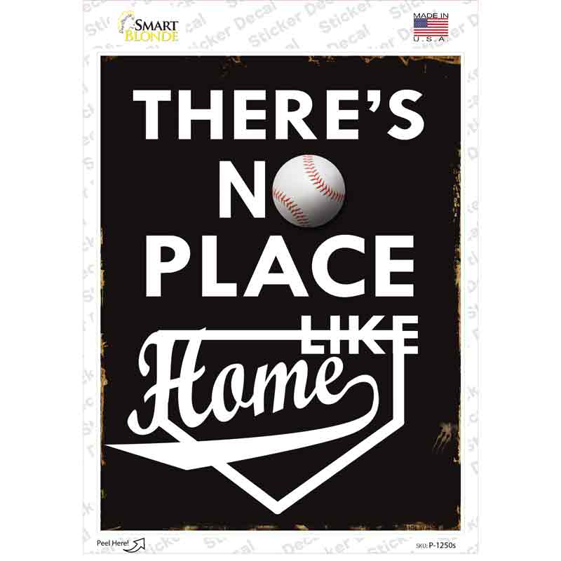 P-1250s-M No Place Like Home Novelty Rectangle Sticker Decal, Medium