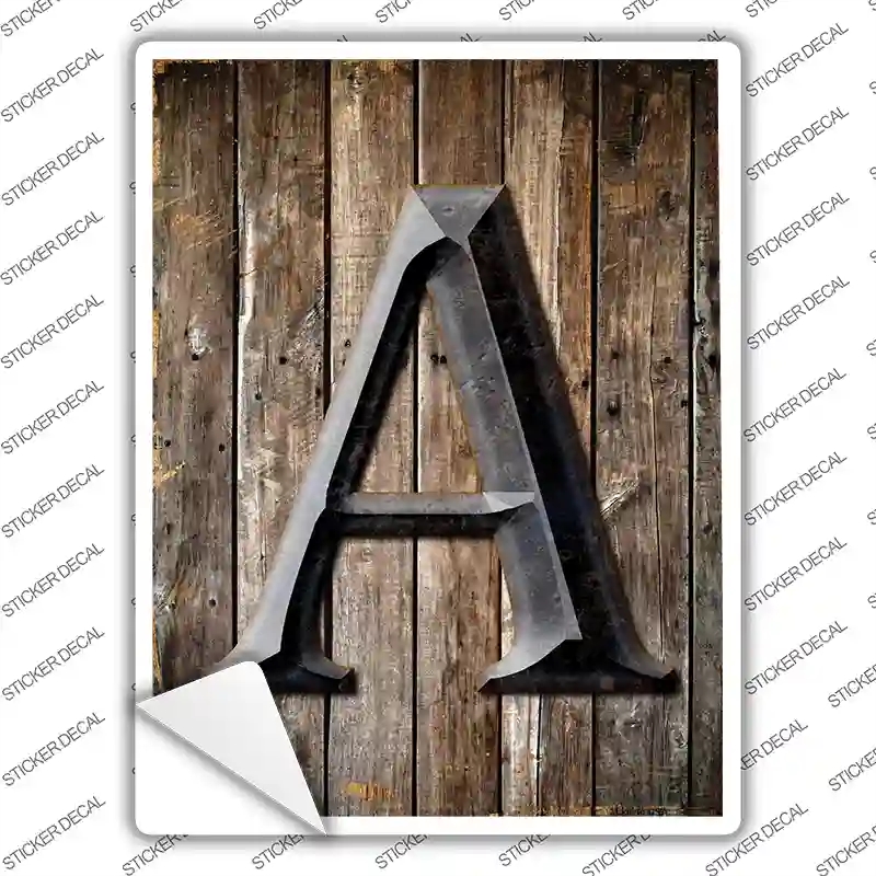 P-1265s-S Letter A Novelty Rectangle Sticker Decal, Small