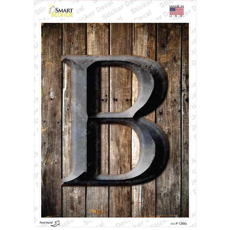 P-1266s-M Letter B Novelty Rectangle Sticker Decal, Medium