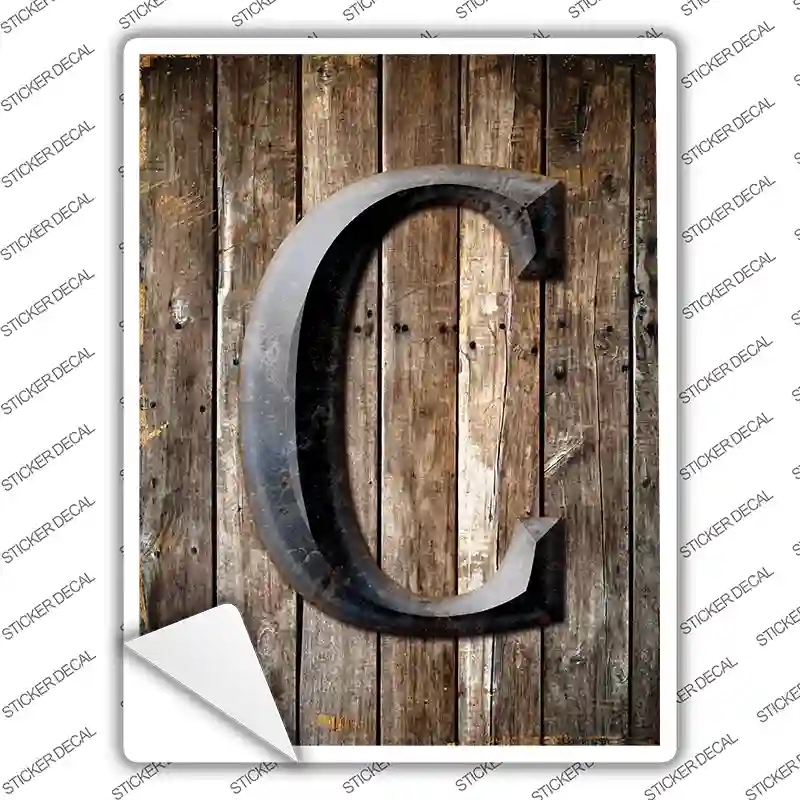 P-1267s-S Letter C Novelty Rectangle Sticker Decal, Small
