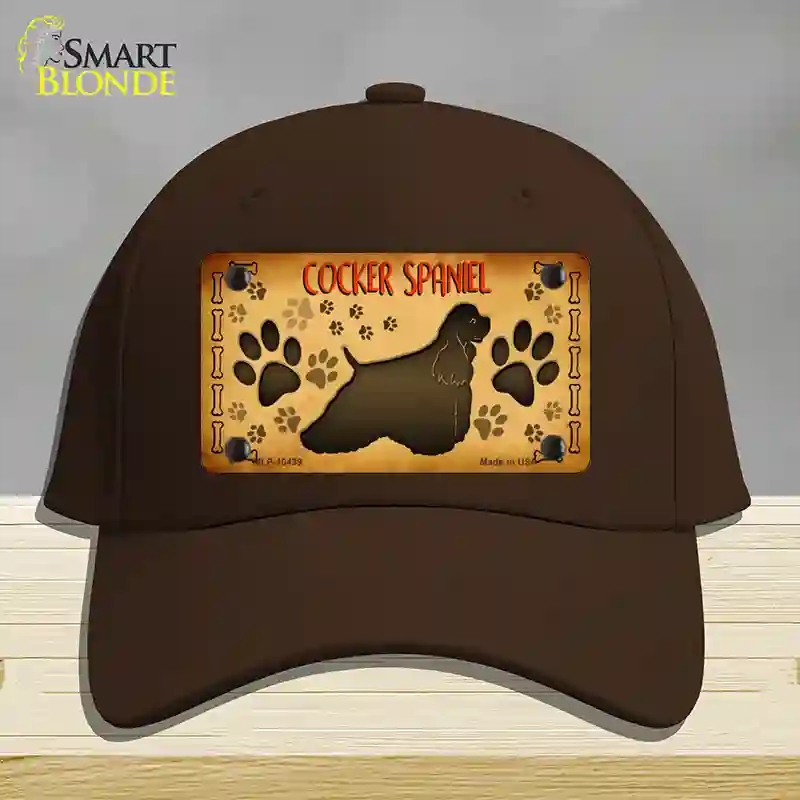 HAT24-MLP-10439 Cocker Spaniel Novelty License Plate Hat, Cotton - Dark Brown
